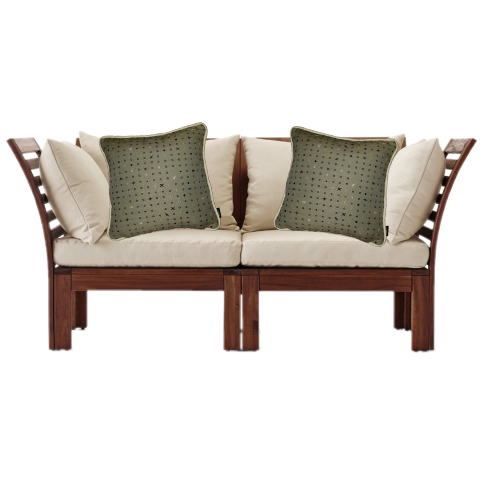 Ralphy pair Taupe Black Beige Decorative Pillow covers cream sofa couch view NTL-002
