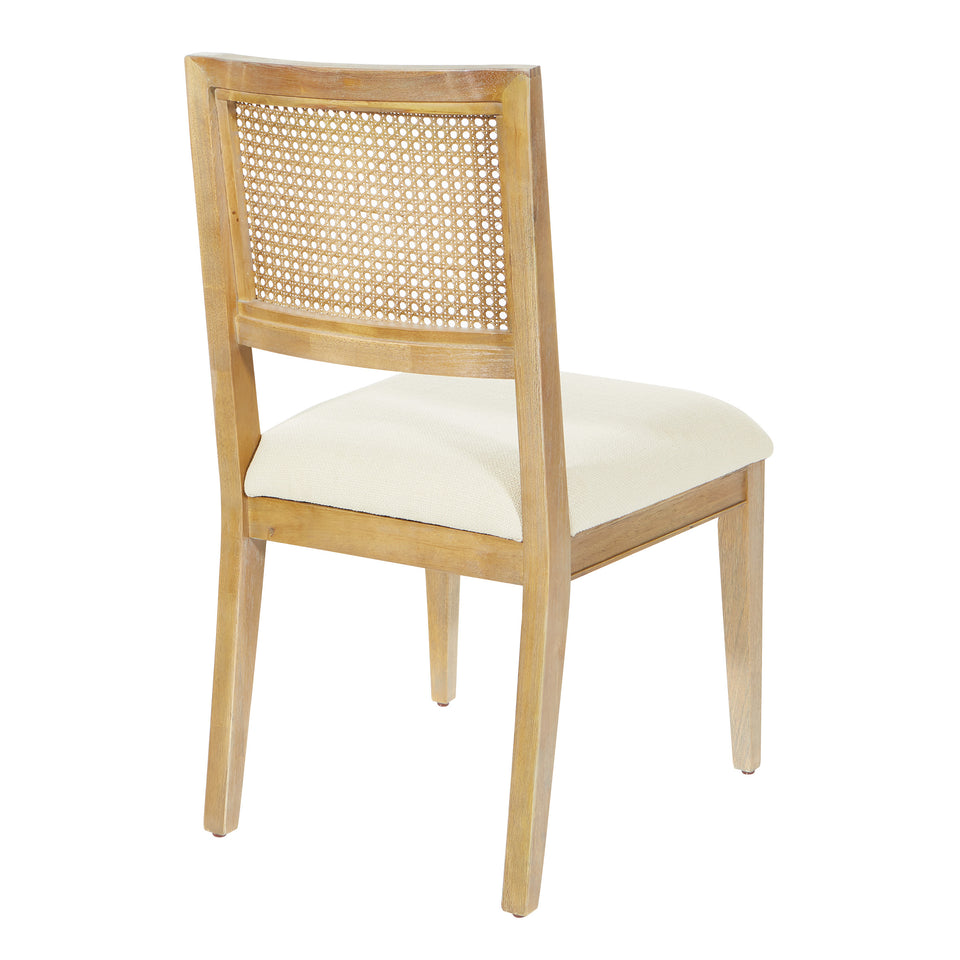 Rustic, solid wood frame, natural finish and deeply padded seating ensure a durability and comfort. The softly curved cane back provides visual interest and texture to distinguish your living room, family room or reading nook. armless angle back