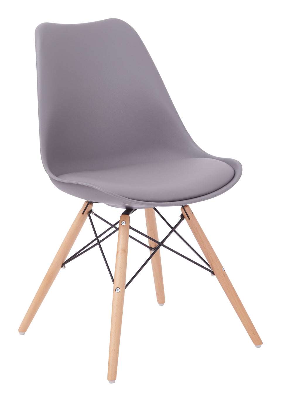 mid century modern aimes gray bucket chair with natural post legs scandinavian design inspired from decurban.com