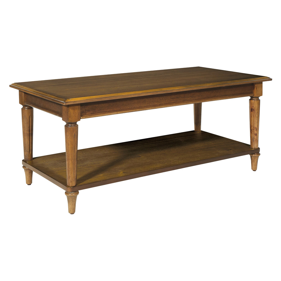 mid century modern light walnut coffee table angle