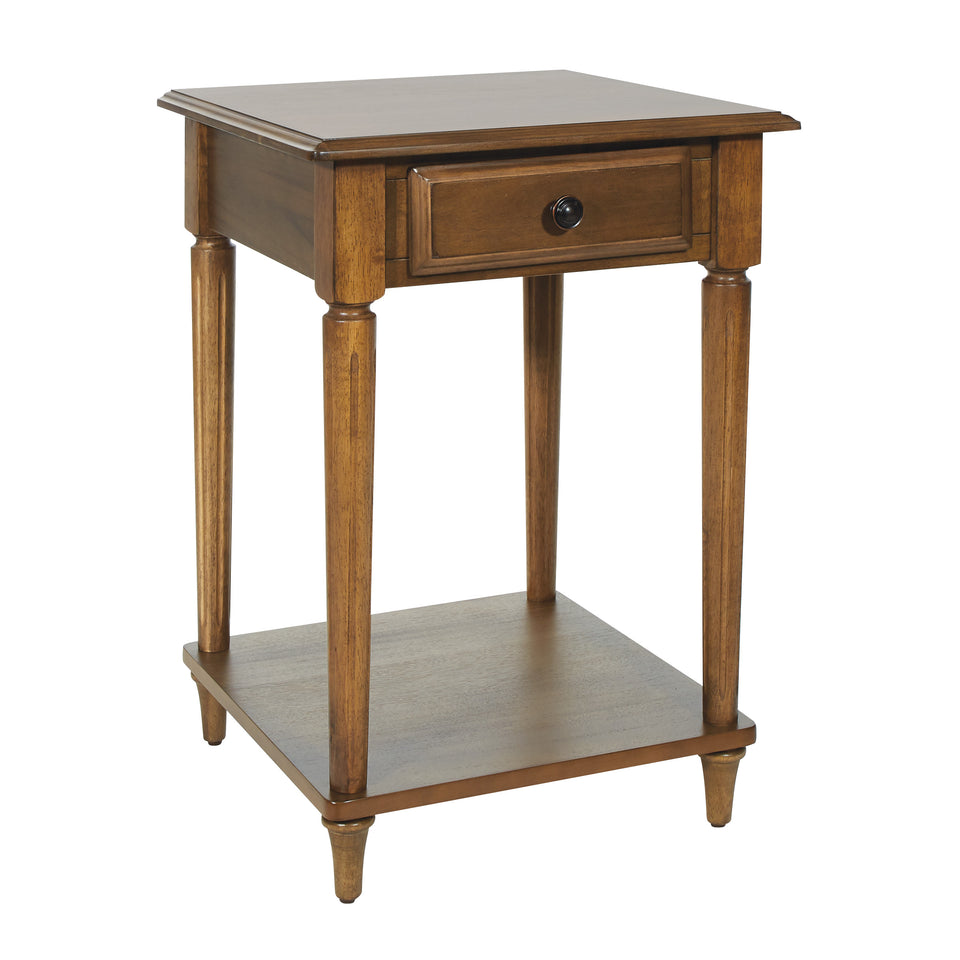 mid century modern light walnut end table
