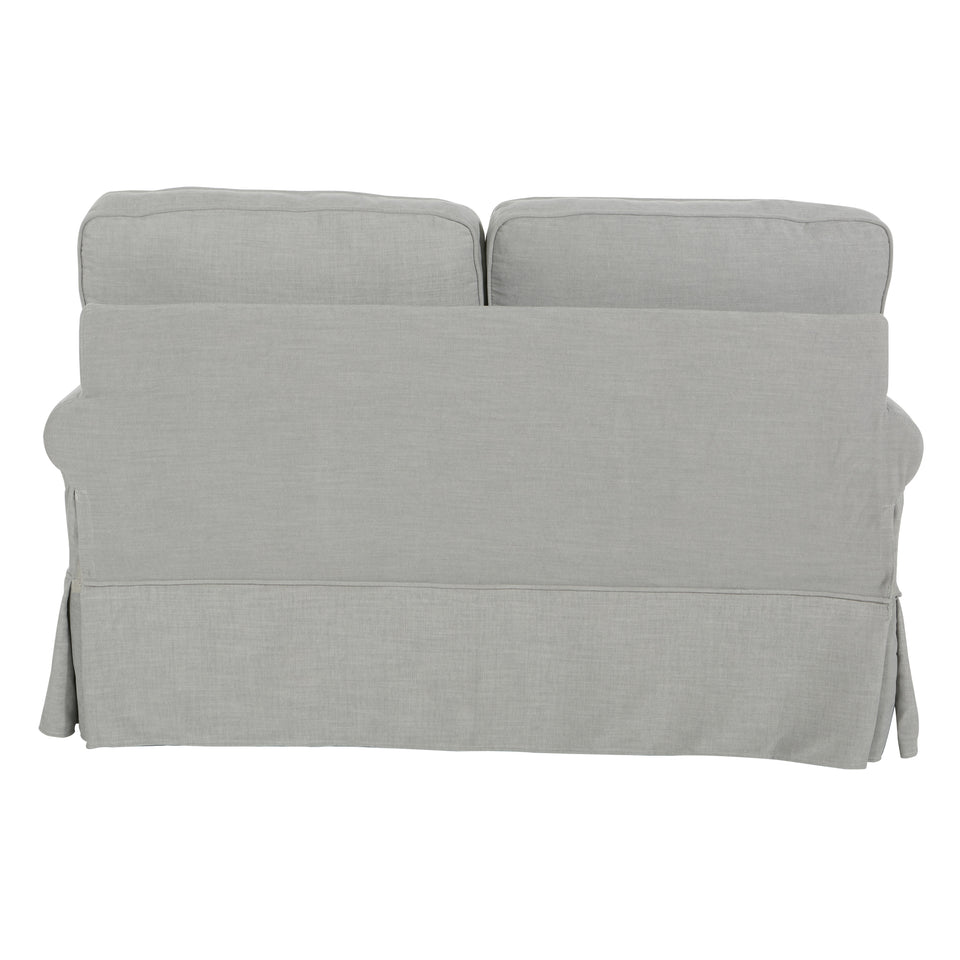 leon french country slipcover style loveseat in gray back