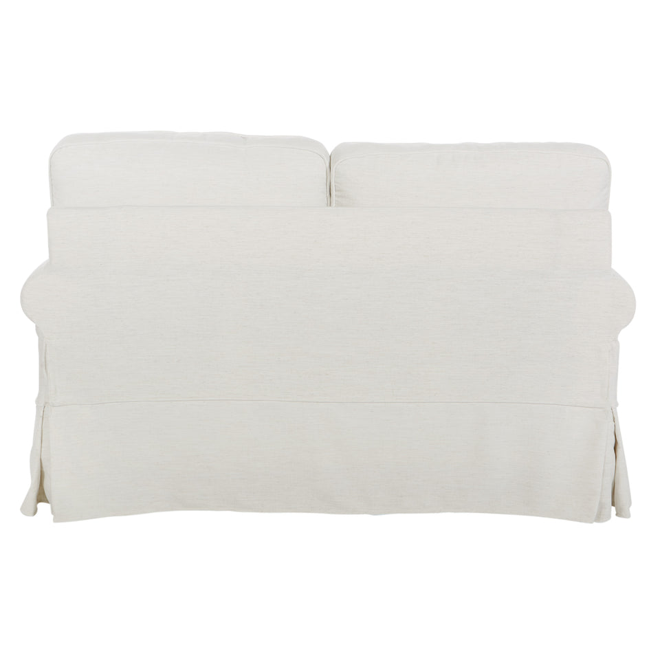 leon french country slipcover style loveseat in ivory back