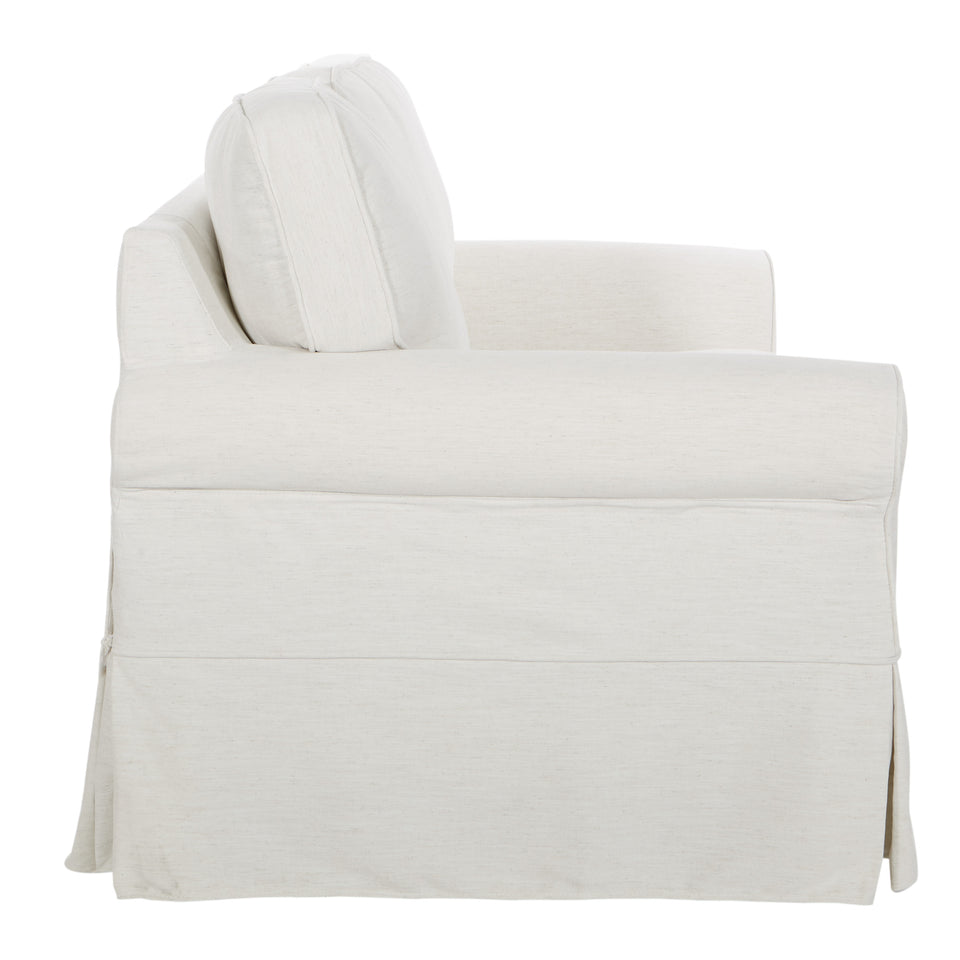 leon french country slipcover style loveseat in ivory side