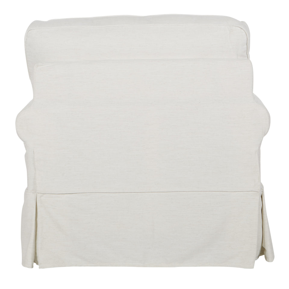 leon french country slipcover style lounge chair in ivory back