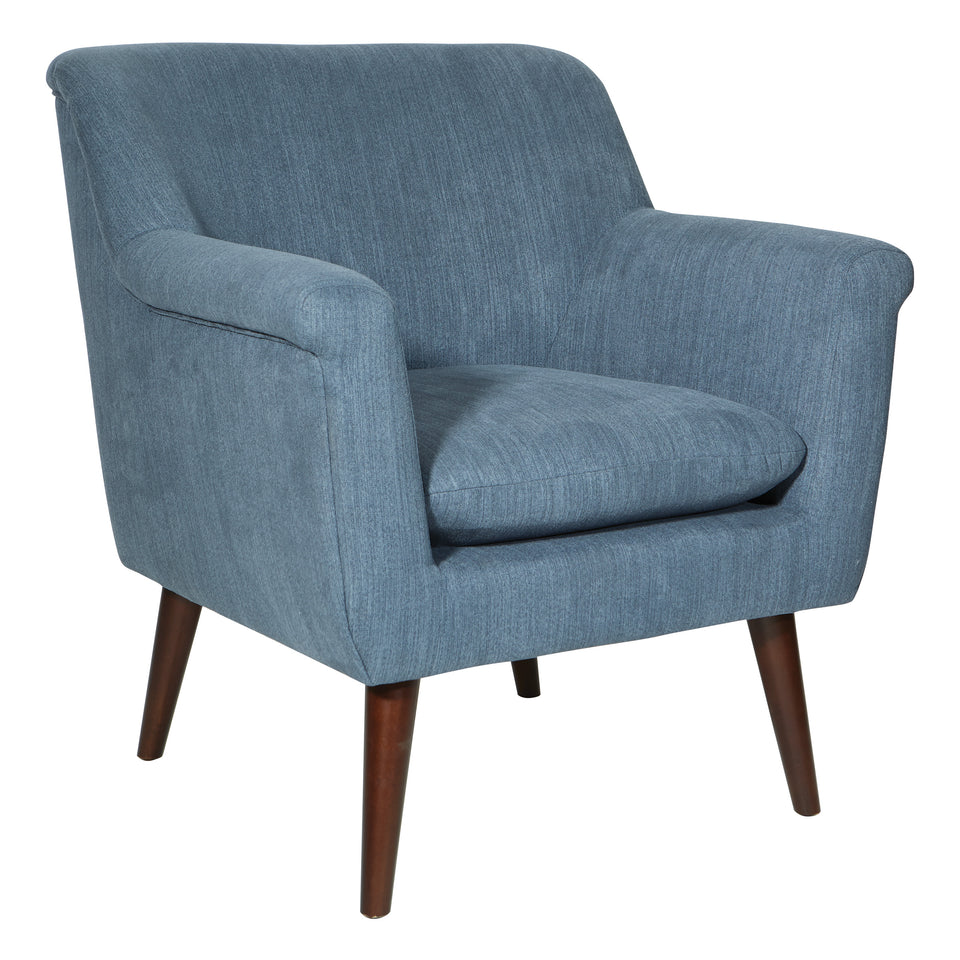 dominic mid century modern lounge chair blue angle