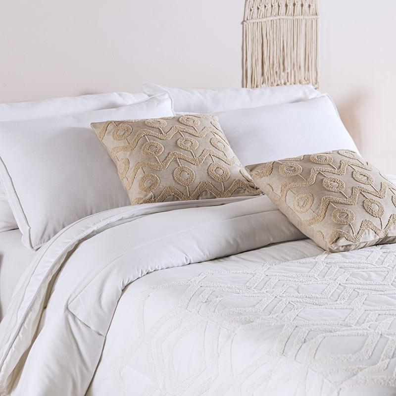 Boho Chic Ivory Textured 100% Cotton Comforter Set