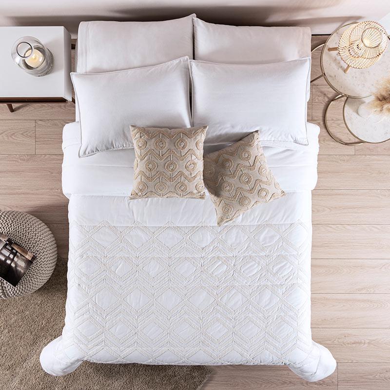 Boho Chic Ivory Textured 100% Cotton Comforter Set
