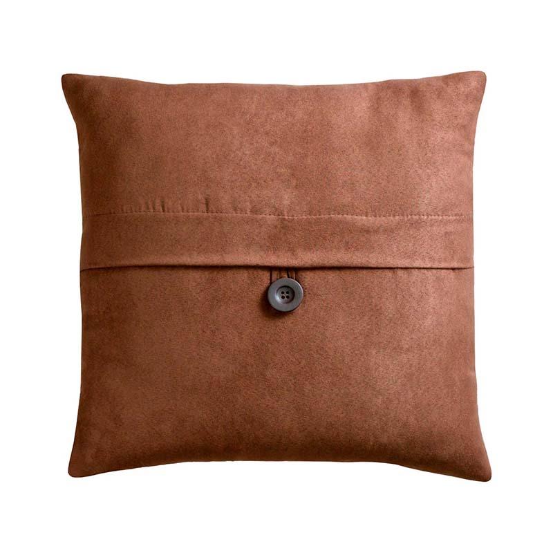 Chocolate Square Button Decorative Pillow Cover