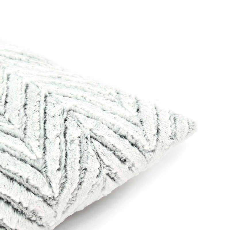 Textured silver furry 20" x 20" square decorative pillow
