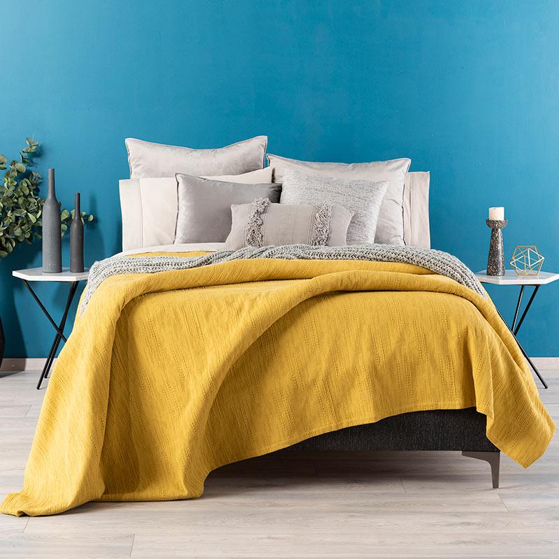 Yellow Jacquard Luxurious Woven Cotton Quilt