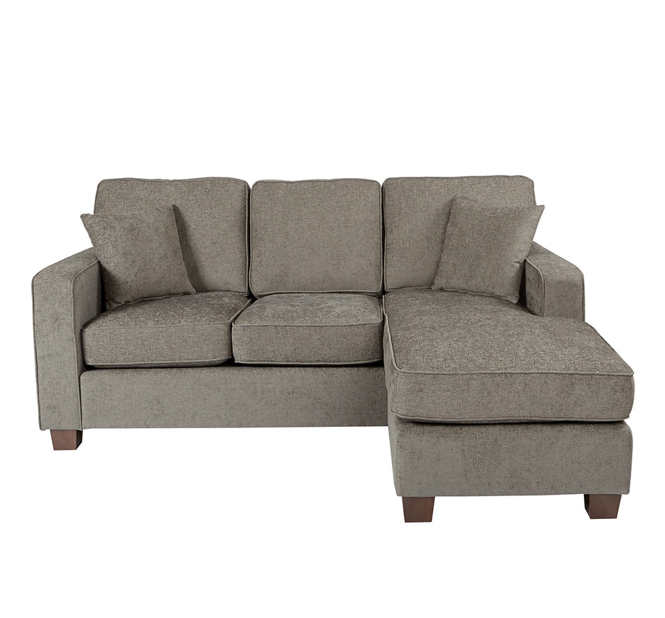 bavido sectional plush sofa in gray front