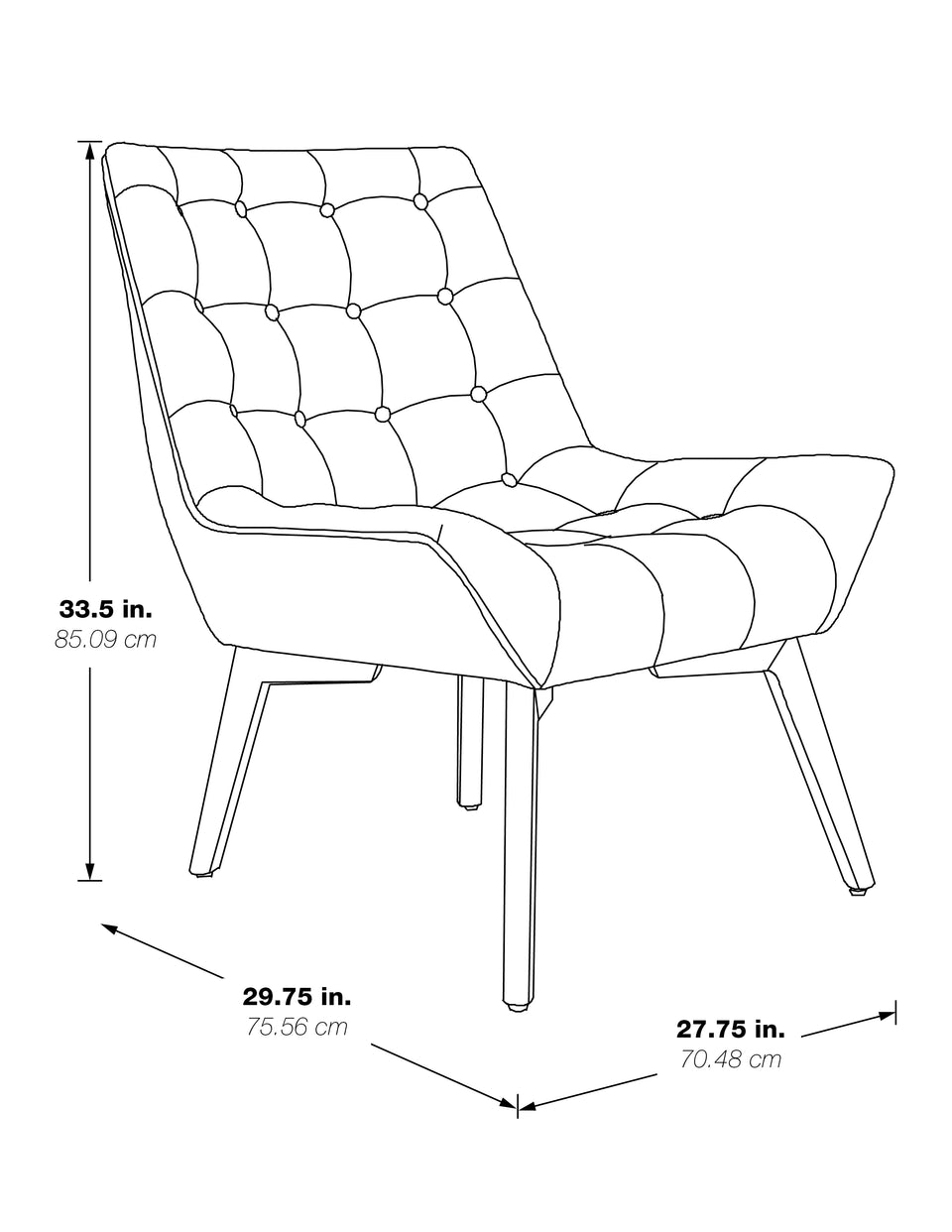 Vander Tufted Mid Century Modern Lounge Chair