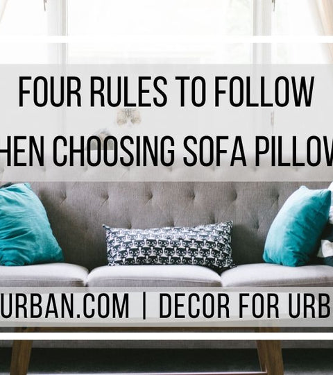 Gray sofa with blue pillows, decurban.com | Decor for urbans.  Decurban blog art for 