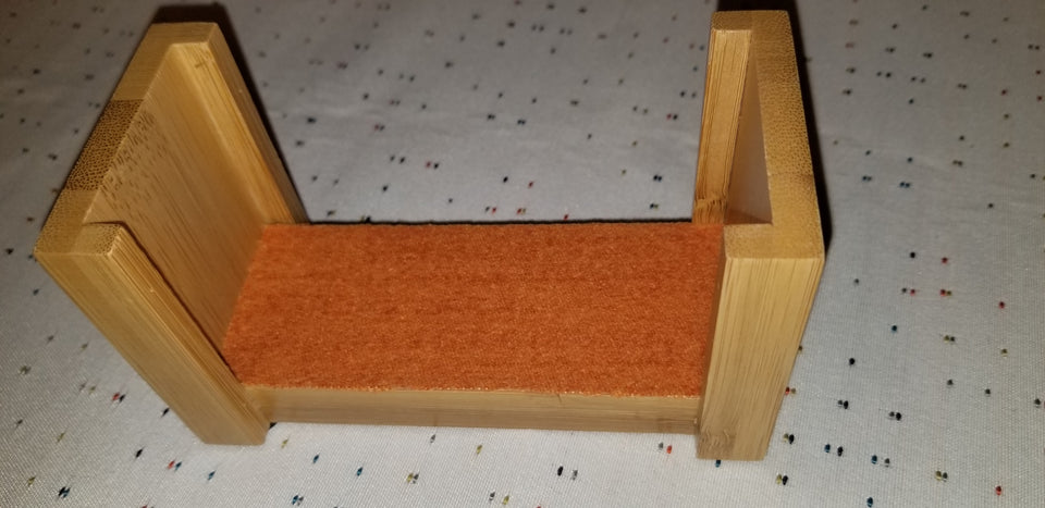 Bamboo coaster holder with orange felt fabric