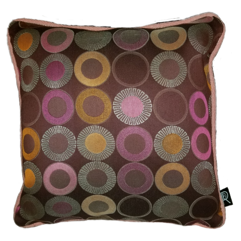 Choblush Brown pink decorative pillow cover front view GEO-001