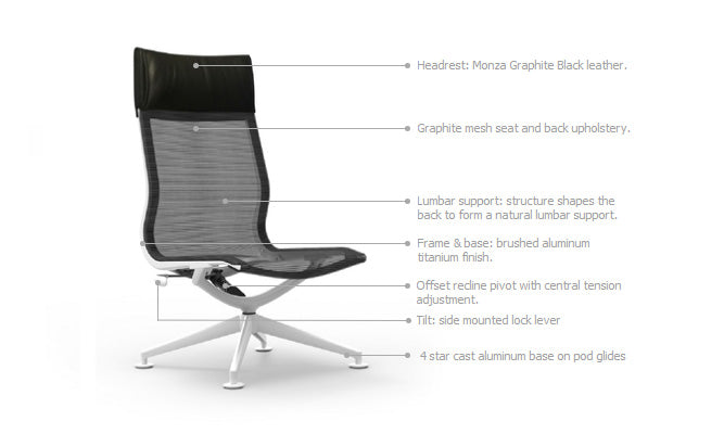 Cypher High Back Armless Lounge Chair