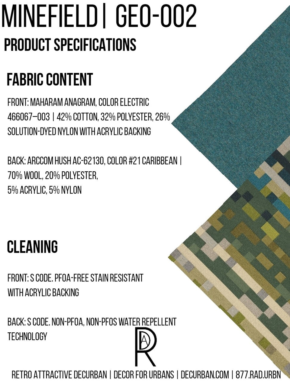 Decurban Minefield Fabric Specification Sheet