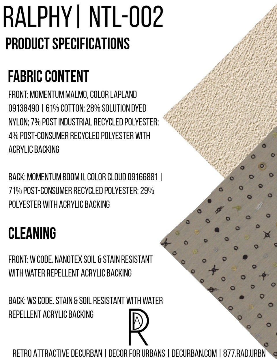Decurban Ralphy Fabric Specification Sheet