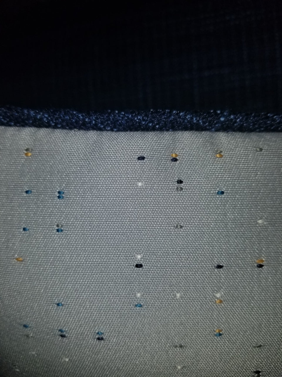 Decurban Multicolored Pindot Gray & Navy Pillow Blu-002 Detail View