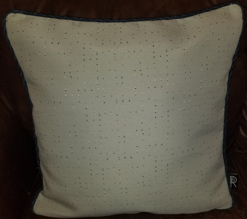 Decurban Multicolored Pindot Gray & Navy Pillow Blu-002 Front View