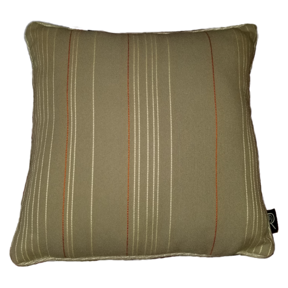 Gentleman Taupe Beige Orange stripe decorative pillow cover front view NTL-001