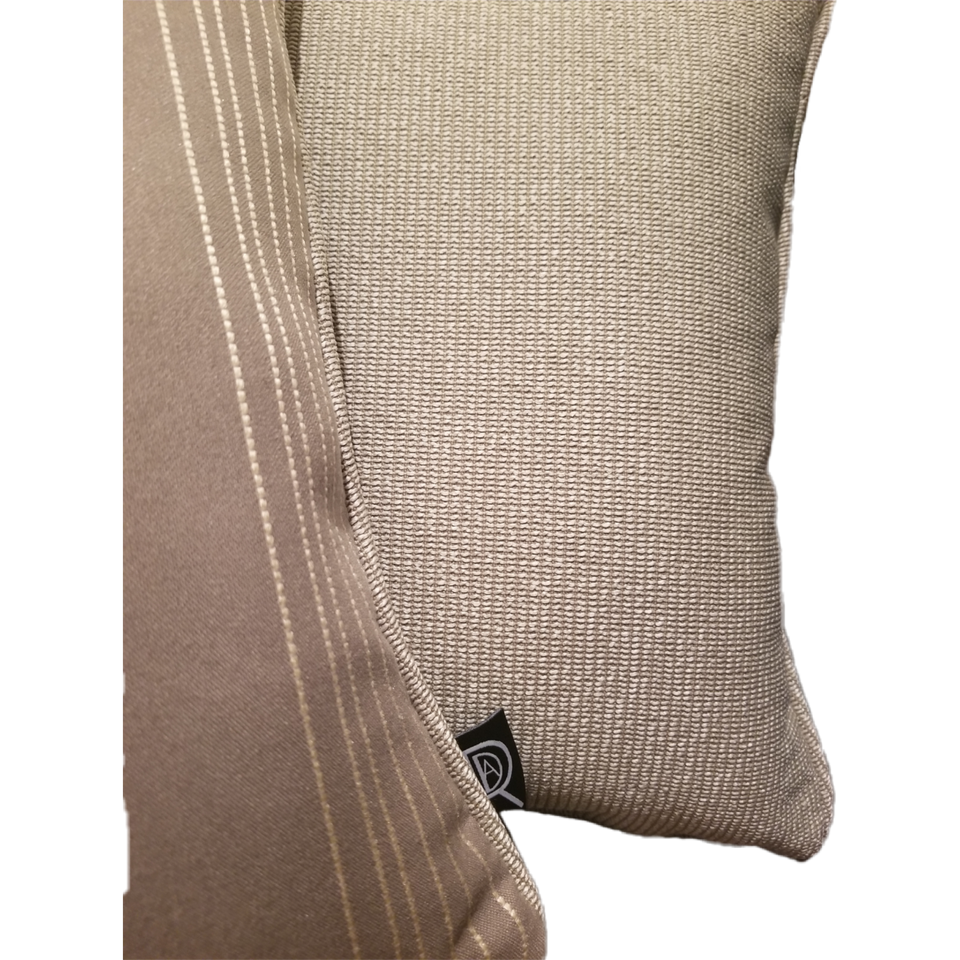 The Gentleman | Beige, Taupe, & Orange Stripe Pillow Cover