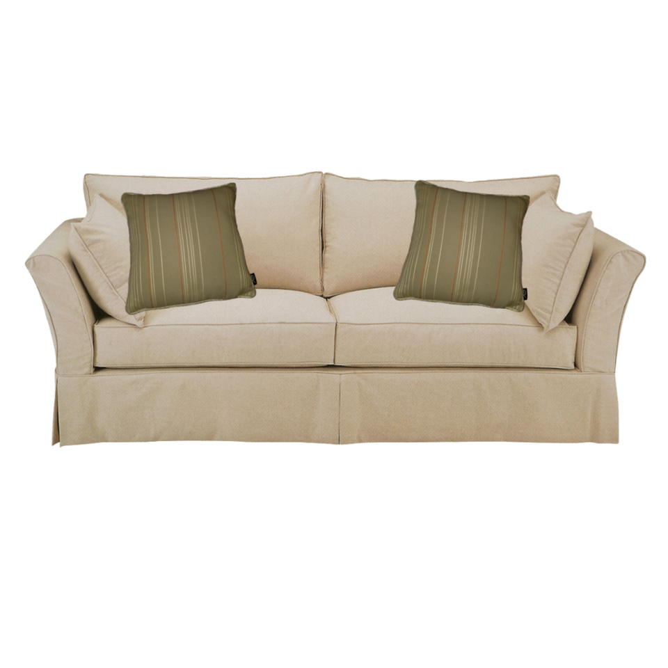 Gentleman pair Taupe Beige Orange stripe decorative pillow covers cream sofa couch NTL-001