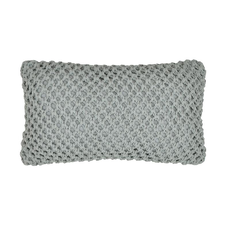 gray knitted rectangle pillow cover from decurban.com