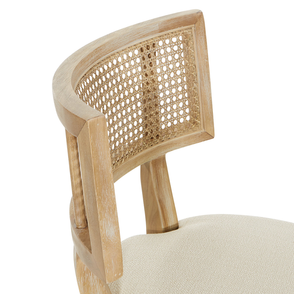 Rustic, solid wood frame, natural finish and deeply padded seating ensure a durability and comfort. The softly curved cane back provides visual interest and texture to distinguish your living room, family room or reading nook. counter stool detail cane