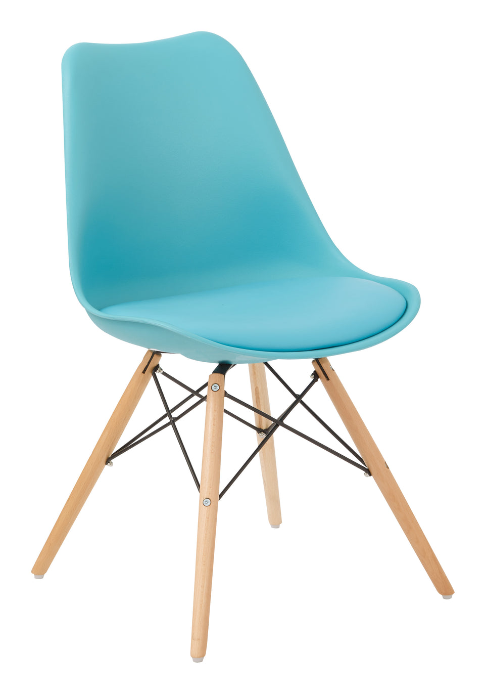 mid century modern aimes blue bucket chair with natural post legs scandinavian design inspired from decurban.com