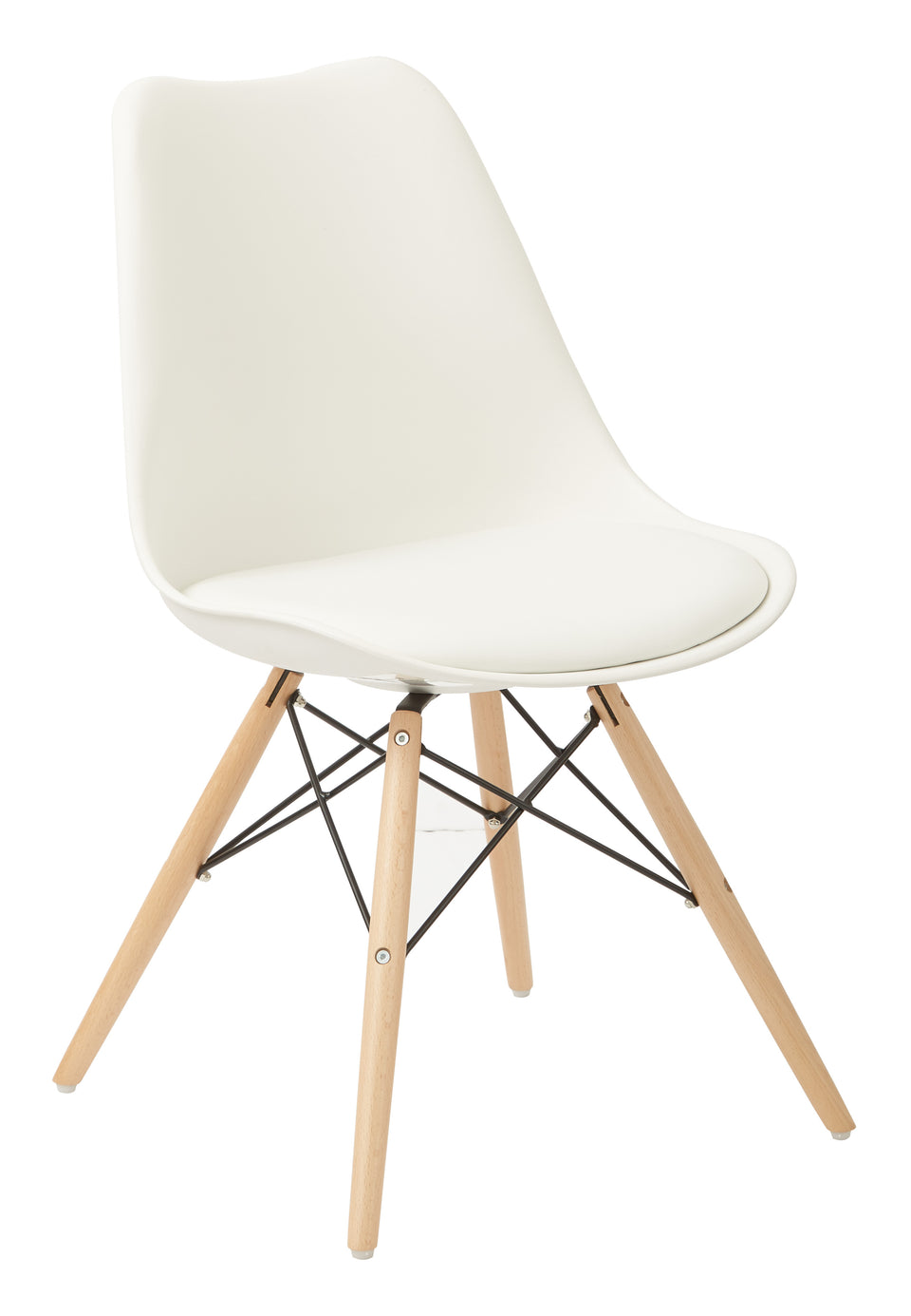 mid century modern aimes white bucket chair with natural post legs scandinavian design inspired from decurban.com