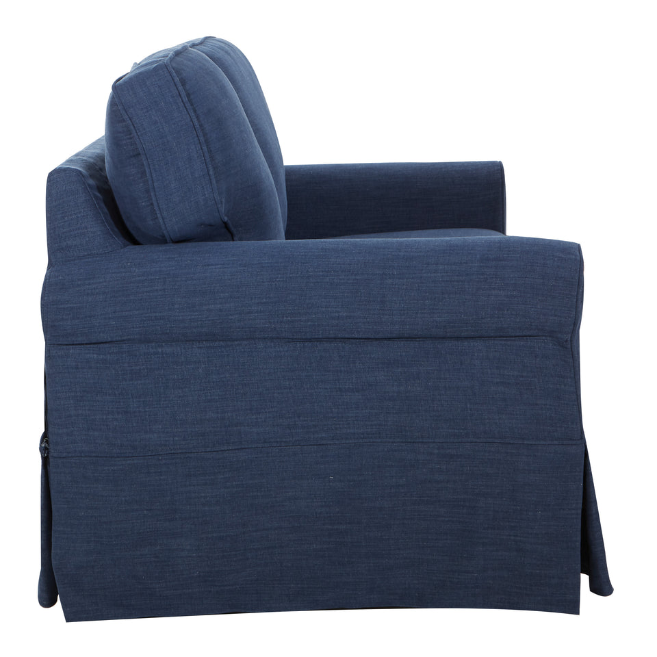 leon french country slipcover style loveseat in blue side