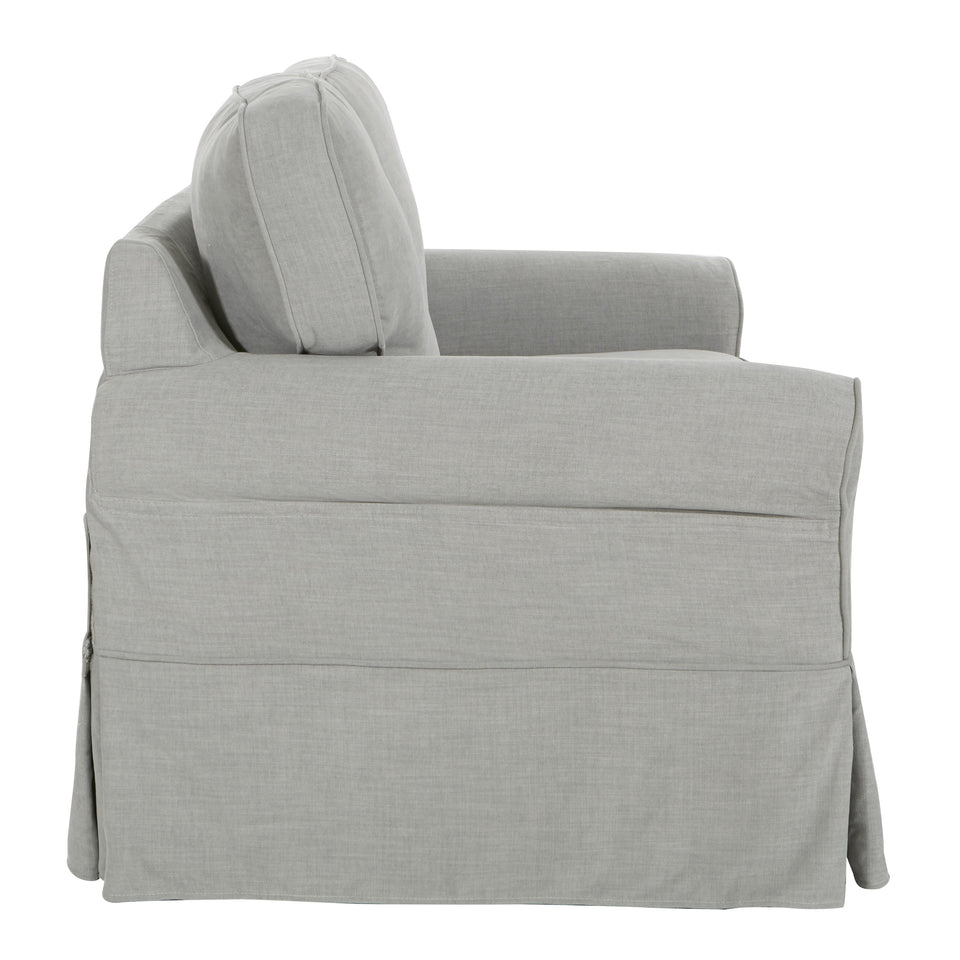 leon french country slipcover style loveseat in gray side