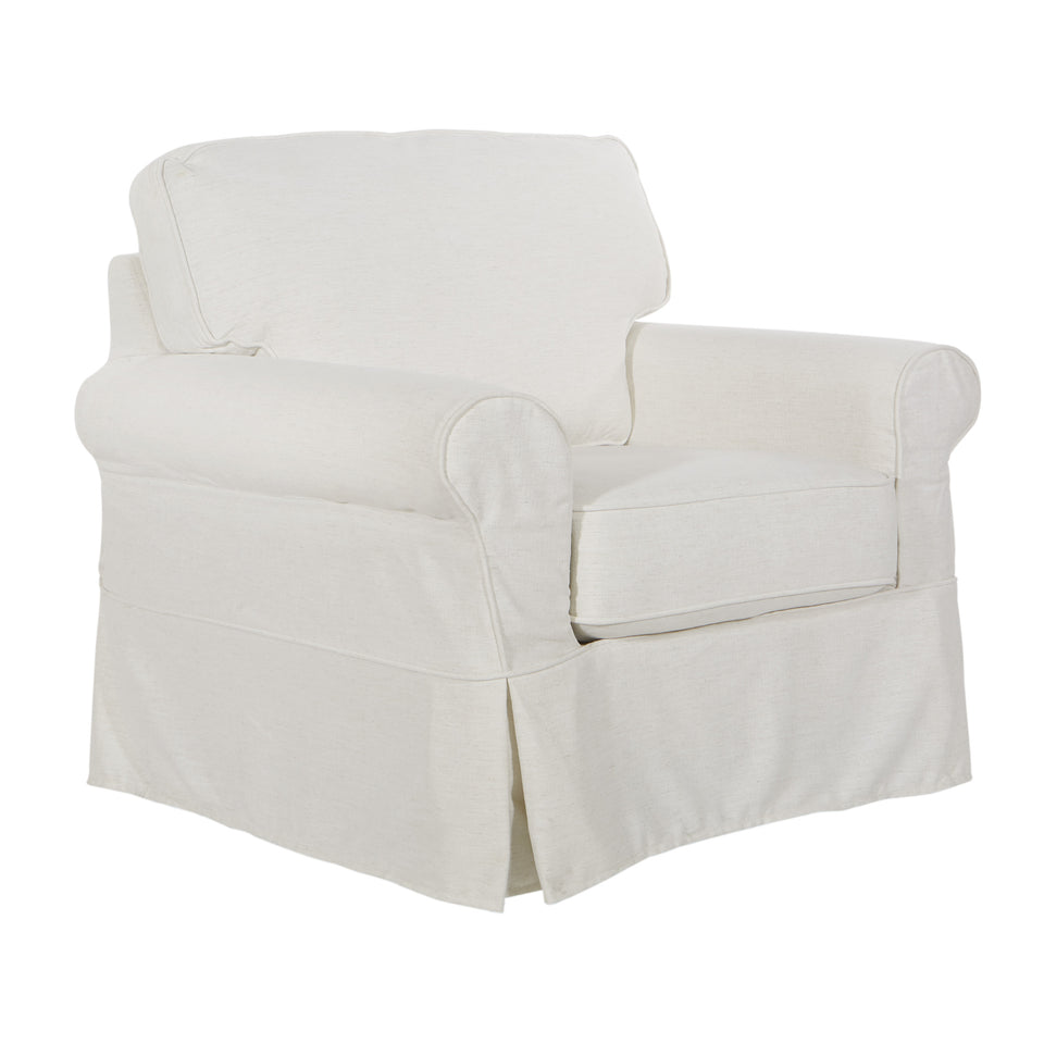 leon french country slipcover style lounge chair in ivory angle