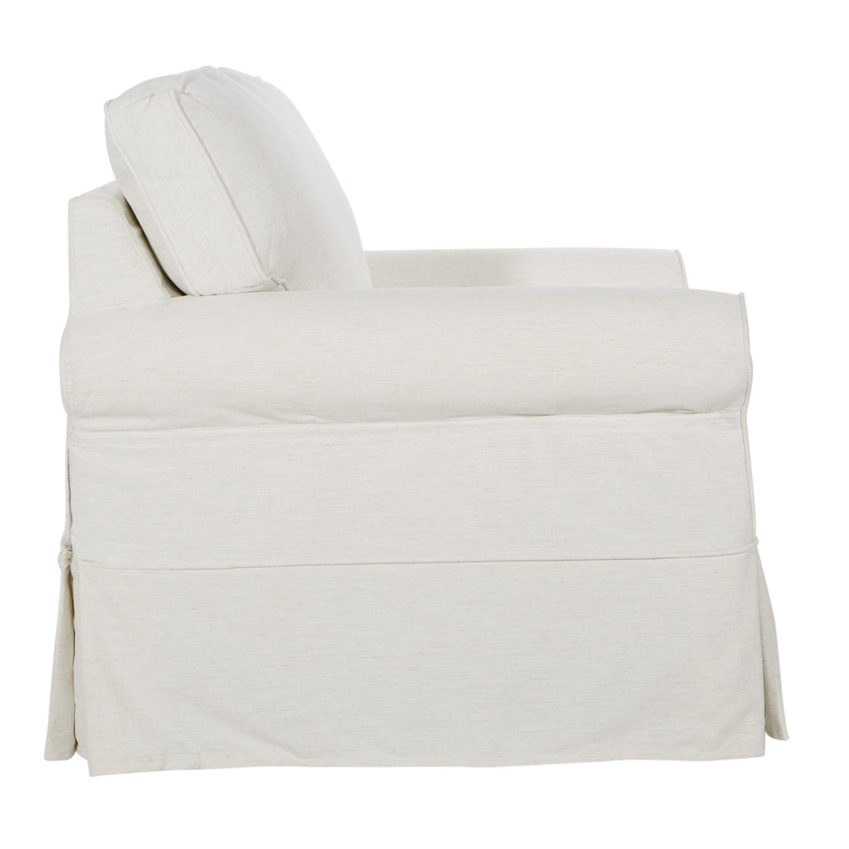 leon french country slipcover style lounge chair in ivory side