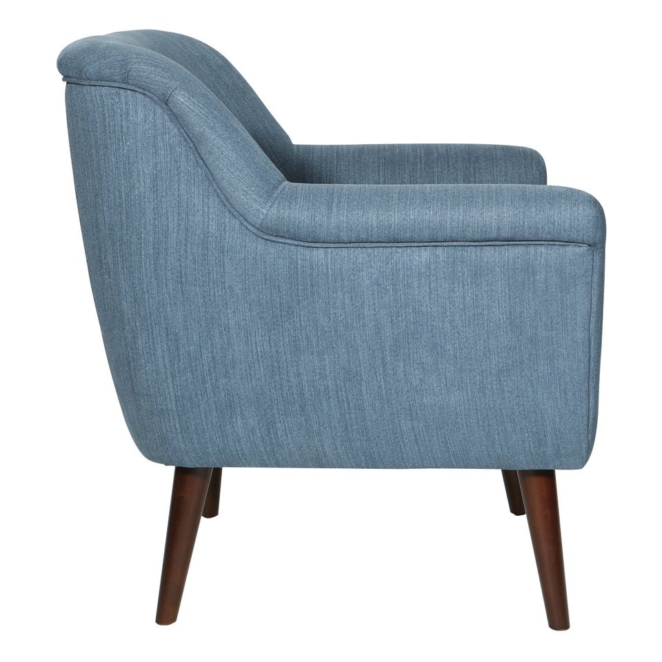 dominic mid century modern lounge chair blue side