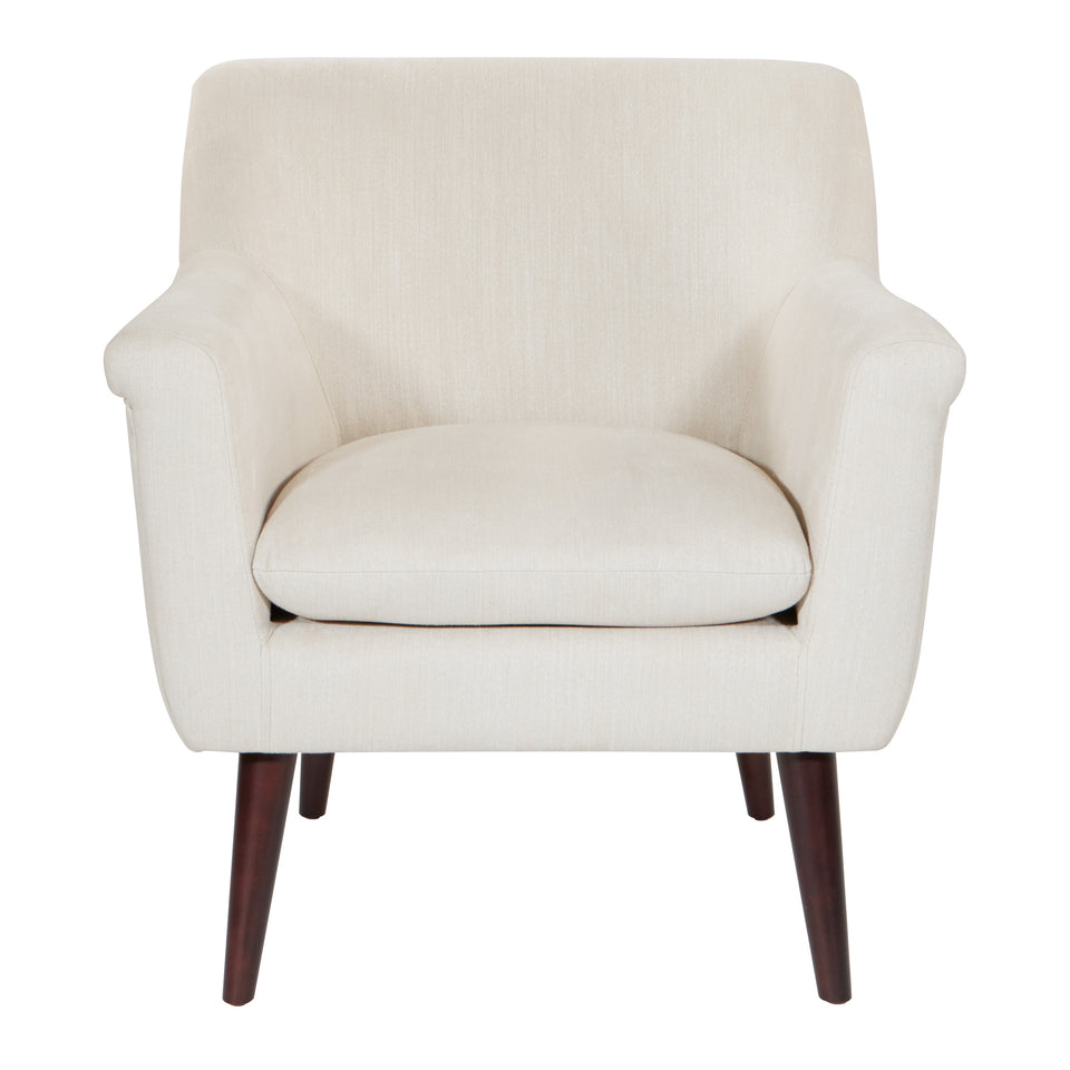 dominic mid century modern lounge chair ivory front