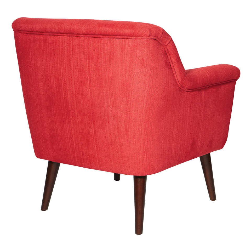 dominic mid century modern lounge chair red angle back