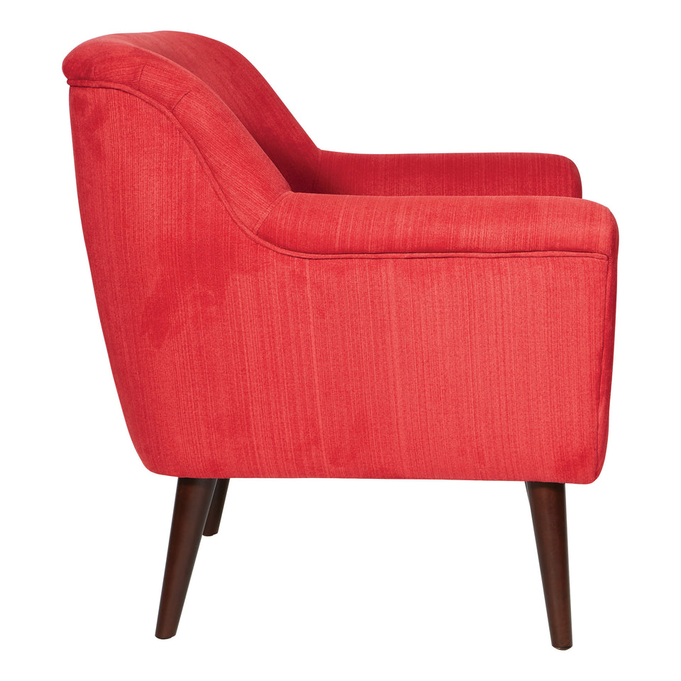 dominic mid century modern lounge chair red side