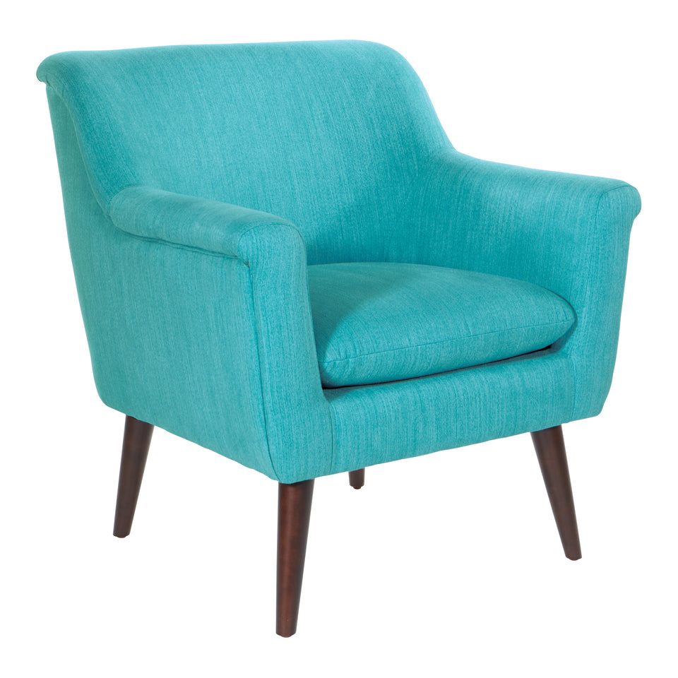 dominic mid century modern lounge chair turquoise angle