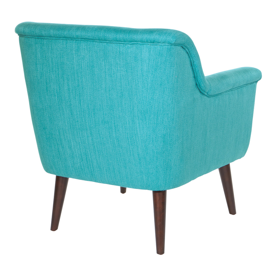 dominic mid century modern lounge chair turquoise angle  back