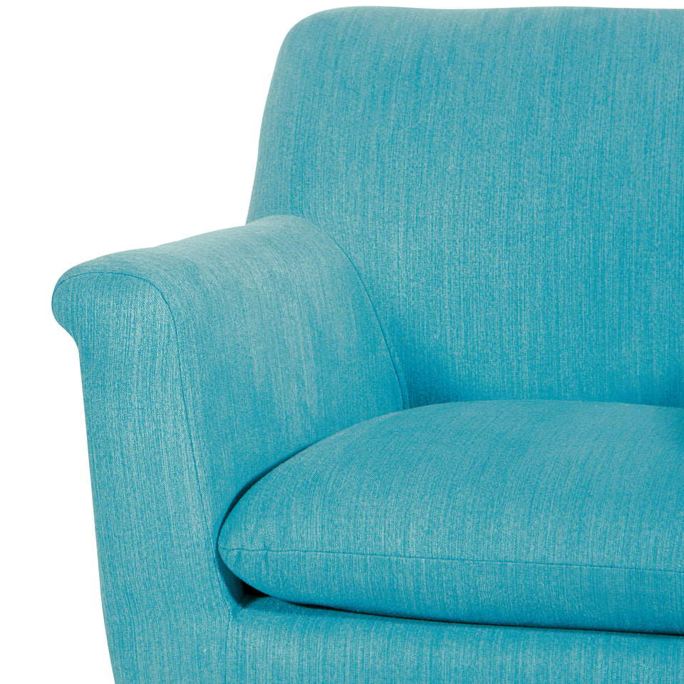 dominic mid century modern lounge chair turquoise detail