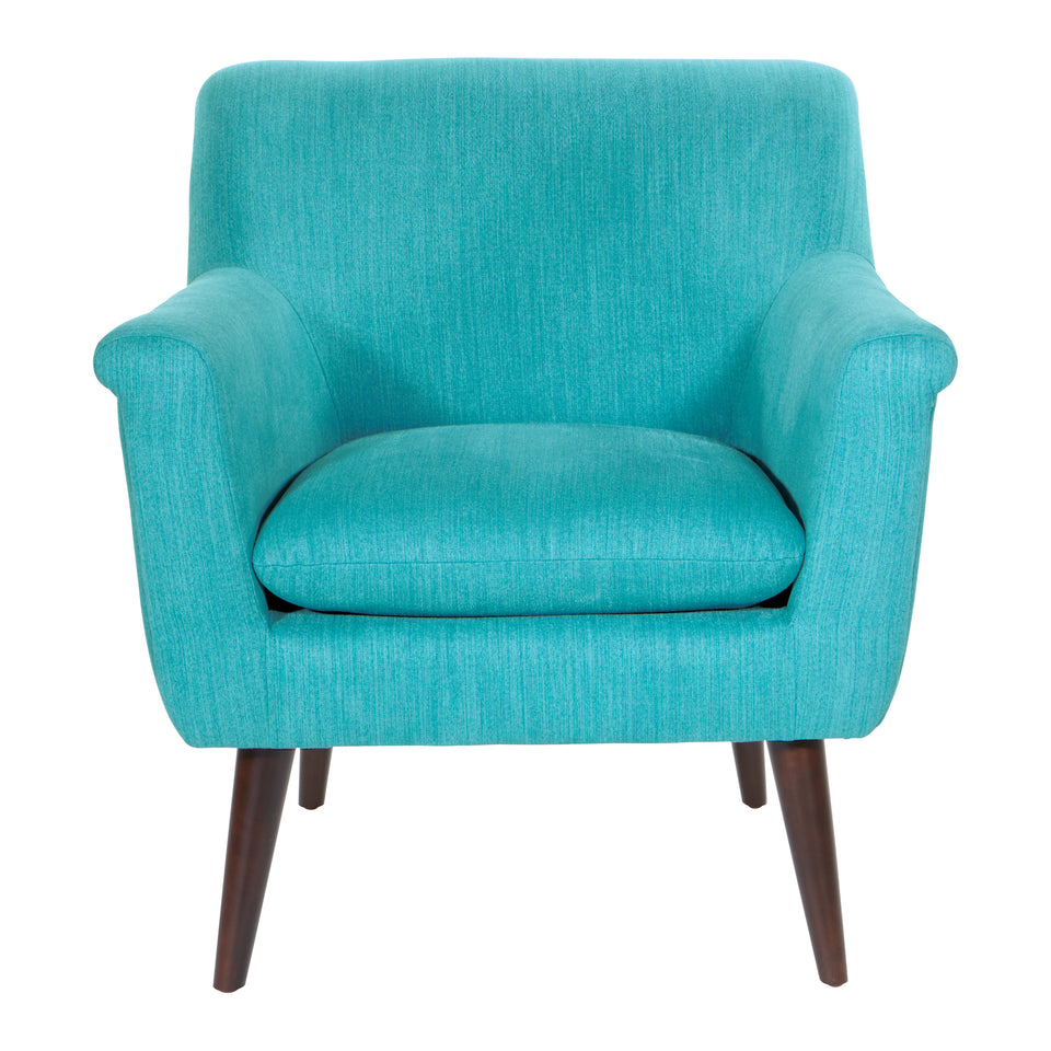 dominic mid century modern lounge chair turquoise front