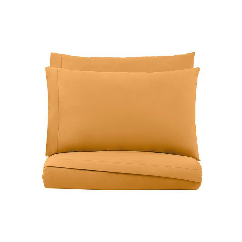 decurban home decor simple soft sheet set in mustard yellow