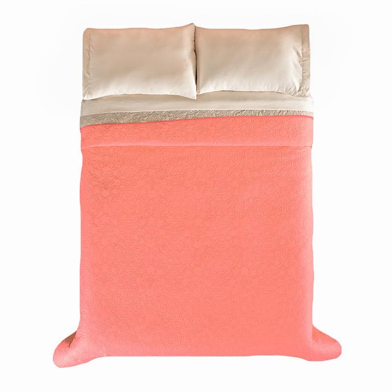 Coral & Beige embroidered comforter