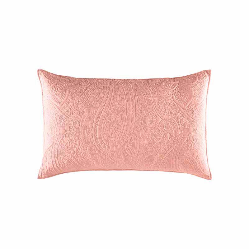 Rose embroidered paisley pillow covers