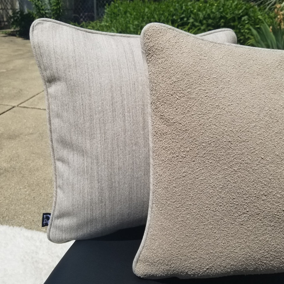 Taupestone | taupe & khaki reversible pillow from decurban.com