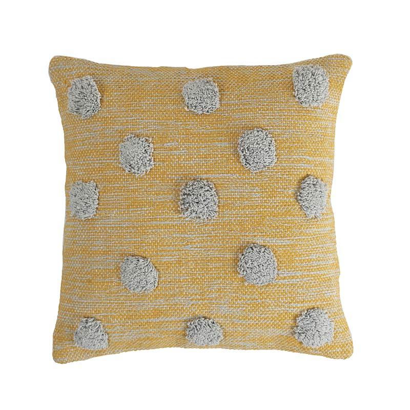 yellow and gray woven decorative pillow cover