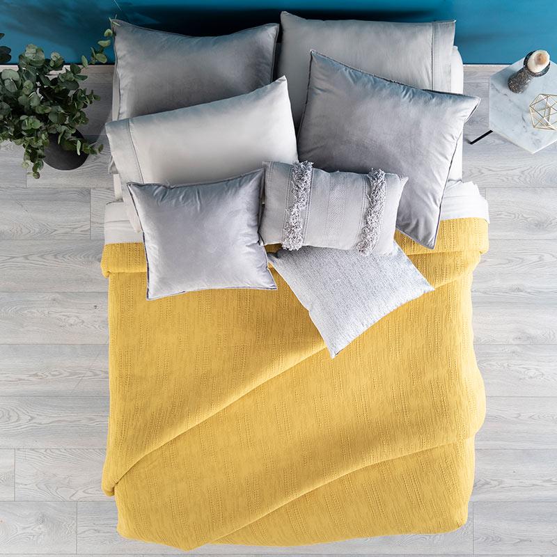 Yellow Jacquard Luxurious Woven Cotton Quilt
